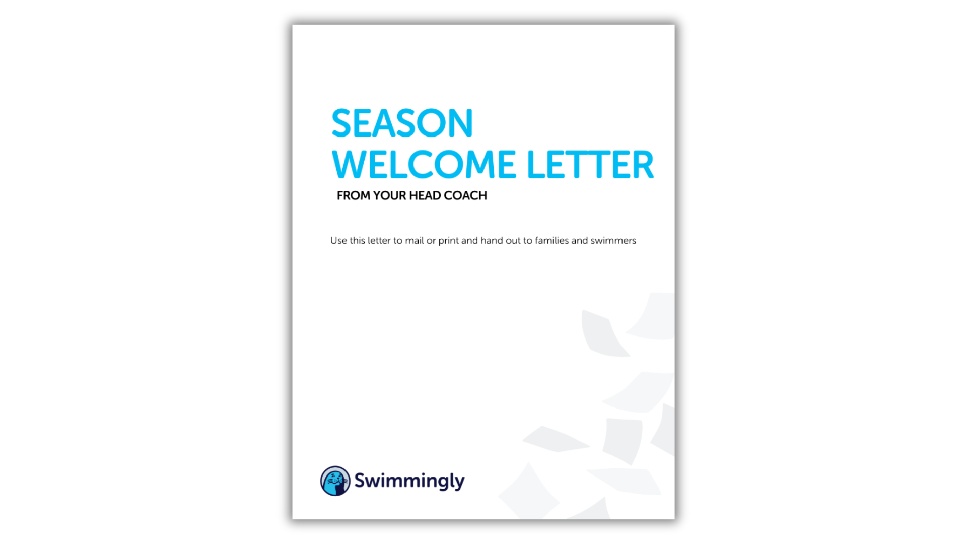 Season Coachs Welcome Letter
