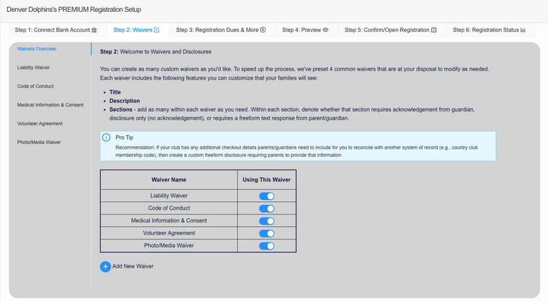 Premium Club Registration
