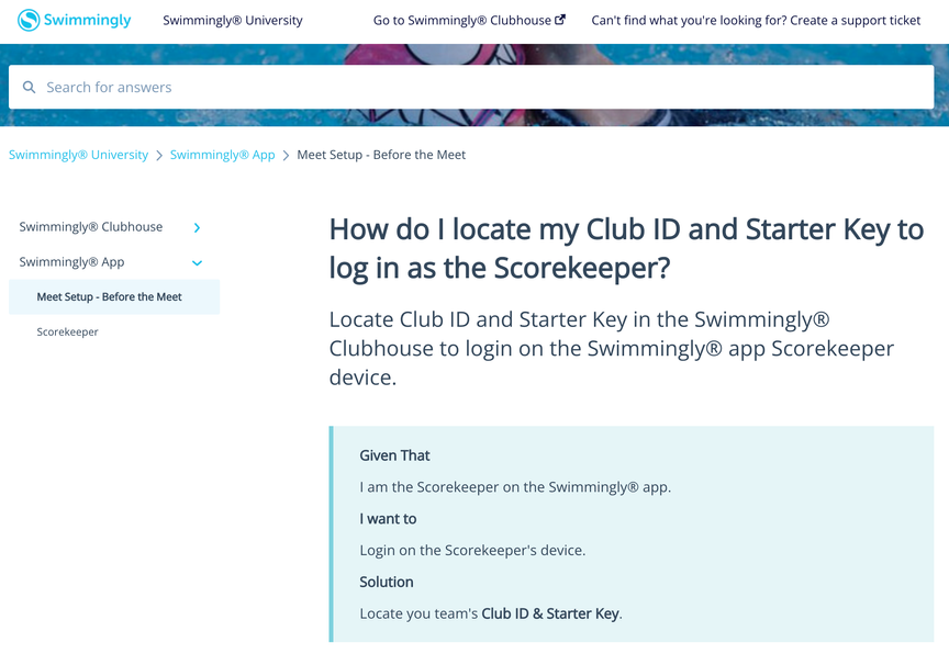 Swimmingly® Help Center